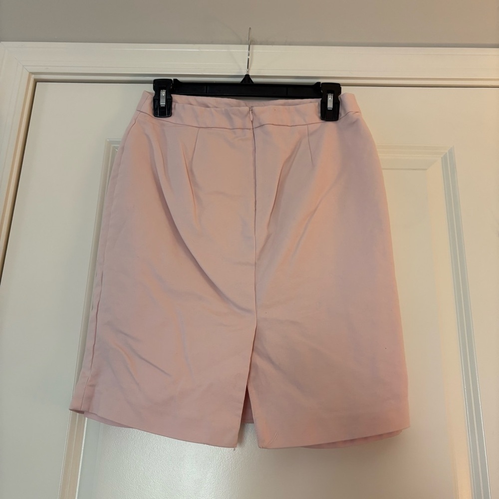Liz Claiborne Women’s Elegant Pink Cotton Pencil Midi Skirt - Picture 6 of 6